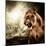 Roaring Lioness Against Stormy Sky-NejroN Photo-Mounted Photographic Print