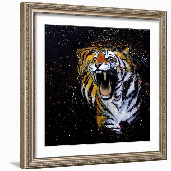 Roaring Tiger-null-Framed Art Print