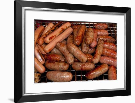 Roasted Hot Dogs and Sausages, Cuisine-Nico Tondini-Framed Photographic Print