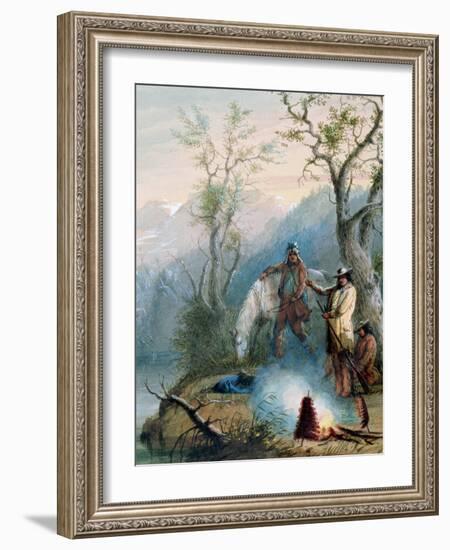 Roasting the Hump Rib, 1837-Alfred Jacob Miller-Framed Giclee Print