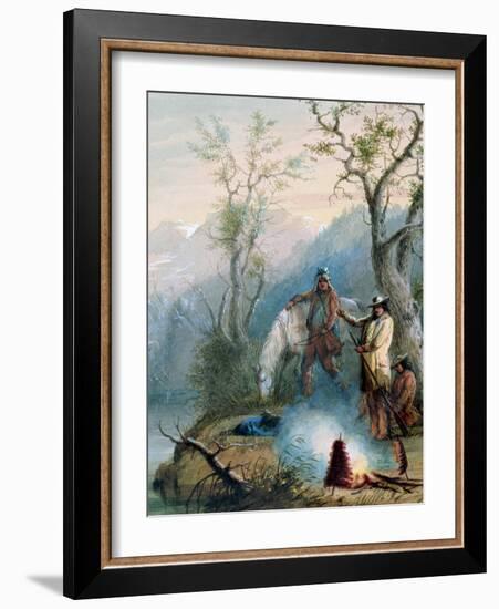 Roasting the Hump Rib, 1837-Alfred Jacob Miller-Framed Giclee Print