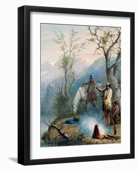 Roasting the Hump Rib, 1837-Alfred Jacob Miller-Framed Giclee Print