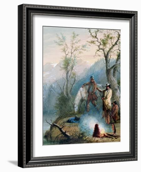 Roasting the Hump Rib, 1837-Alfred Jacob Miller-Framed Giclee Print