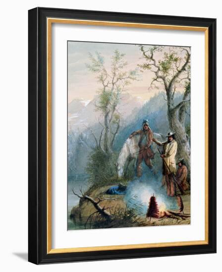 Roasting the Hump Rib, 1837-Alfred Jacob Miller-Framed Giclee Print