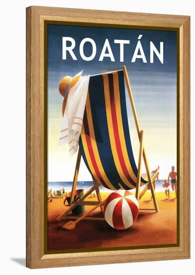 Roatan - Beach Chair and Ball-Lantern Press-Framed Stretched Canvas