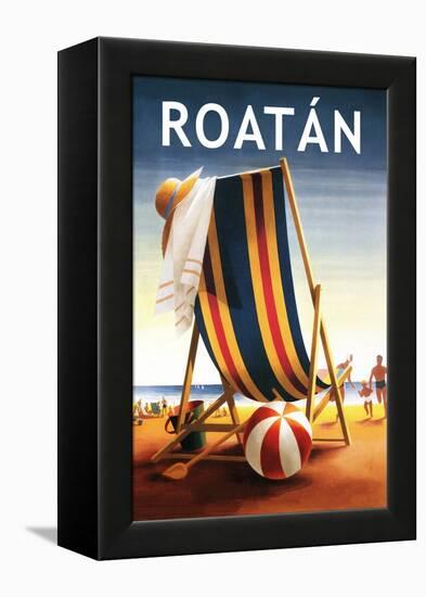 Roatan - Beach Chair and Ball-Lantern Press-Framed Stretched Canvas