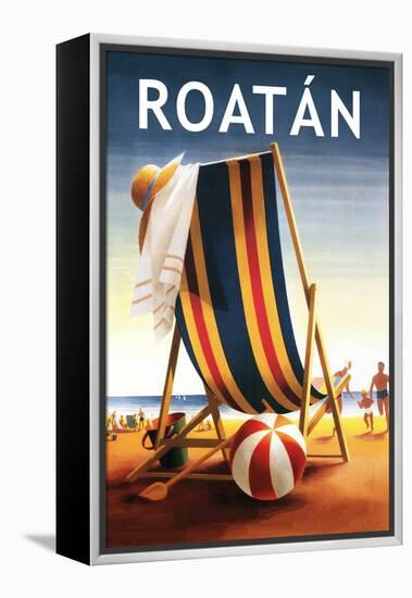 Roatan - Beach Chair and Ball-Lantern Press-Framed Stretched Canvas