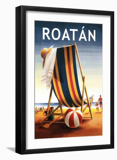 Roatan - Beach Chair and Ball-Lantern Press-Framed Art Print