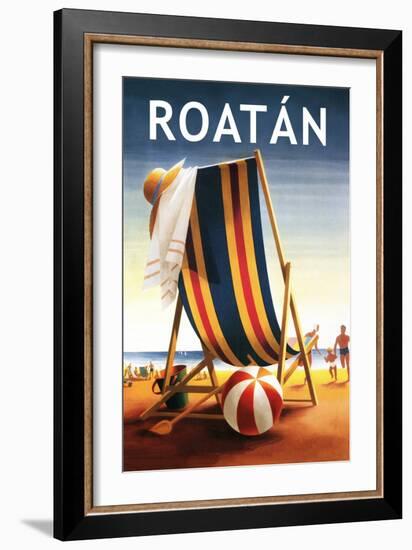 Roatan - Beach Chair and Ball-Lantern Press-Framed Art Print