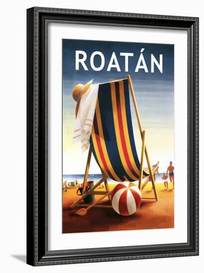 Roatan - Beach Chair and Ball-Lantern Press-Framed Art Print