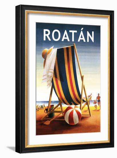 Roatan - Beach Chair and Ball-Lantern Press-Framed Art Print