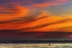 Surfer with Long Board at Sunset on Popular Playa Guiones Surf Beach-Rob Francis-Photographic Print