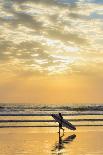 Surfer with Long Board at Sunset on Popular Playa Guiones Surf Beach-Rob Francis-Photographic Print
