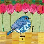 Blue Bird - Tulips-Robbin Rawlings-Stretched Canvas