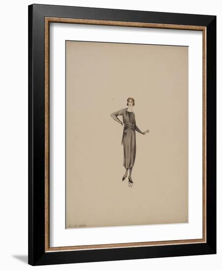 Robe satin noir La Cosse-Madeleine Vionnet-Framed Giclee Print