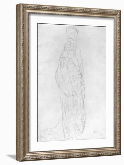 Robed Standing Lady, c.1916-Gustav Klimt-Framed Giclee Print