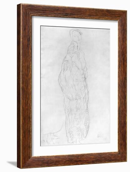 Robed Standing Lady, c.1916-Gustav Klimt-Framed Giclee Print