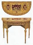 Armchair in Gilded Beech Wood and Walnut with Damask Upholstery-Robert Adam-Photographic Print