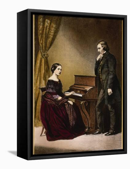 Robert and Clara Schumann, C.1850-null-Framed Premier Image Canvas