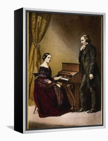 Robert and Clara Schumann, C.1850-null-Framed Premier Image Canvas