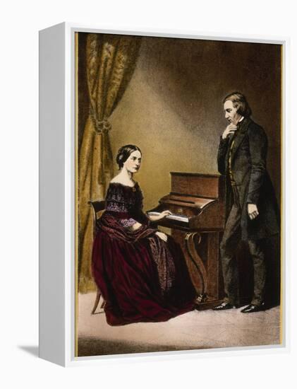 Robert and Clara Schumann, C.1850-null-Framed Premier Image Canvas