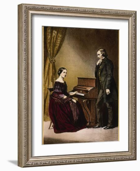 Robert and Clara Schumann, C.1850-null-Framed Giclee Print