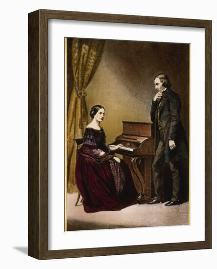 Robert and Clara Schumann, C.1850-null-Framed Giclee Print