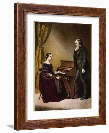 Robert and Clara Schumann, C.1850-null-Framed Giclee Print