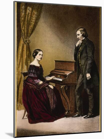 Robert and Clara Schumann, C.1850-null-Mounted Giclee Print