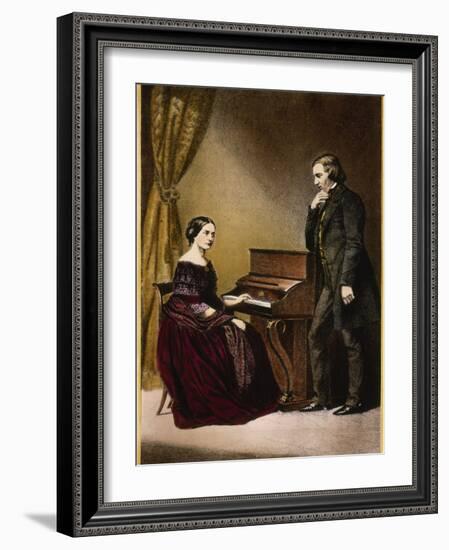 Robert and Clara Schumann, C.1850-null-Framed Giclee Print