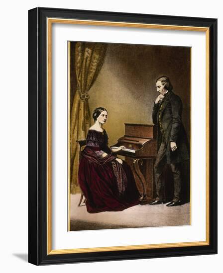 Robert and Clara Schumann, C.1850-null-Framed Giclee Print