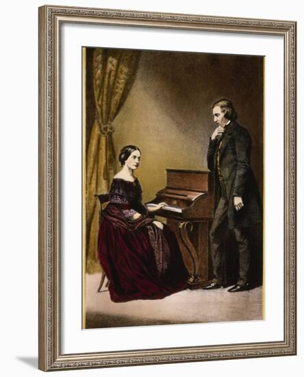 Robert and Clara Schumann, C.1850-null-Framed Giclee Print