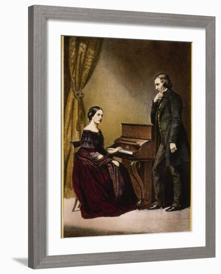 Robert and Clara Schumann, C.1850-null-Framed Giclee Print