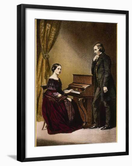 Robert and Clara Schumann, C.1850-null-Framed Giclee Print