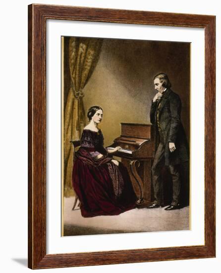 Robert and Clara Schumann, C.1850-null-Framed Giclee Print