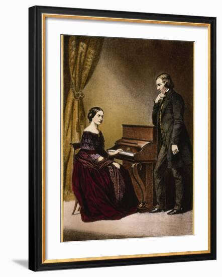 Robert and Clara Schumann, C.1850-null-Framed Giclee Print