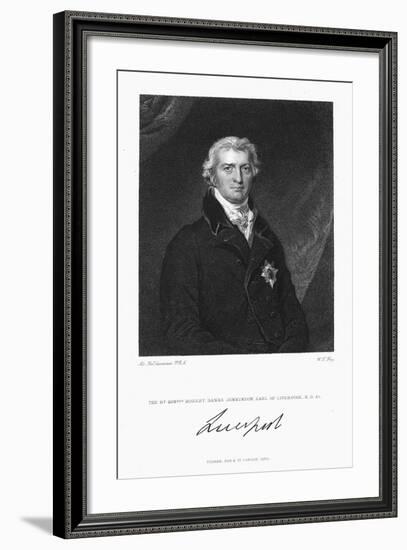 Robert Banks Jenkinson, Earl of Liverpool, British Statesman, 1830-William Thomas Fry-Framed Giclee Print