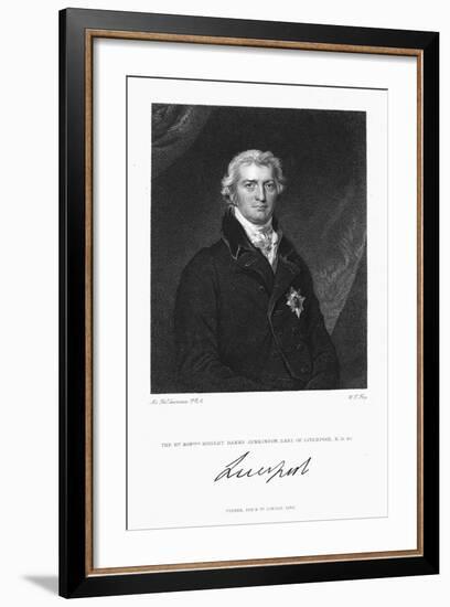 Robert Banks Jenkinson, Earl of Liverpool, British Statesman, 1830-William Thomas Fry-Framed Giclee Print