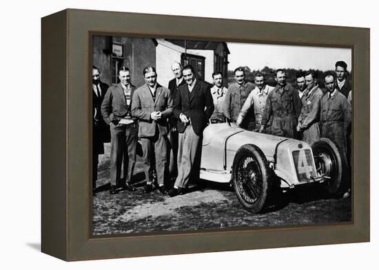 Robert Benoist with a Cigarette, Leaning Against a Delage 15-S8, 1927-null-Framed Premier Image Canvas