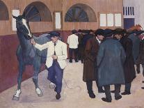 Horse Dealers at the Barbican, circa 1918-Robert Bevan-Mounted Giclee Print