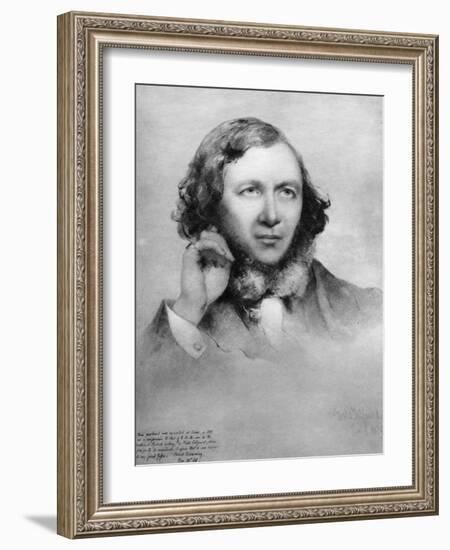 Robert Browning, British Poet, 1859-Field Talfourd-Framed Premium Giclee Print