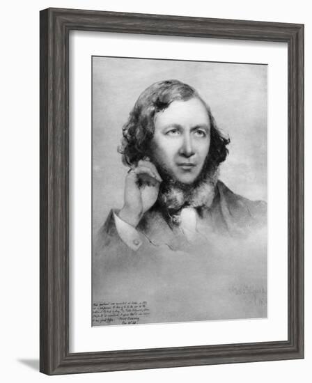 Robert Browning, British Poet, 1859-Field Talfourd-Framed Premium Giclee Print