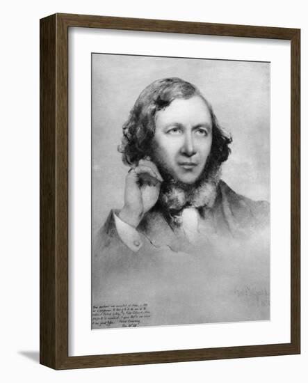 Robert Browning, British Poet, 1859-Field Talfourd-Framed Premium Giclee Print