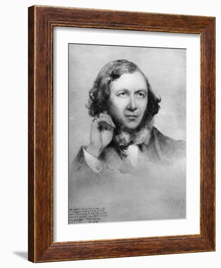 Robert Browning, British Poet, 1859-Field Talfourd-Framed Premium Giclee Print