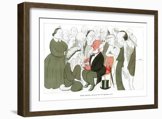 Robert Browning, Taking Tea with the Browning Society, 1904-Max Beerbohm-Framed Giclee Print