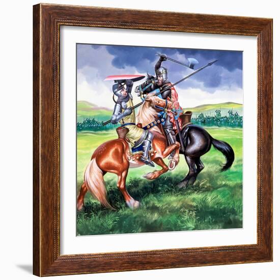 Robert Bruce About to Kill Sir Henry De Bohum-Ron Embleton-Framed Giclee Print