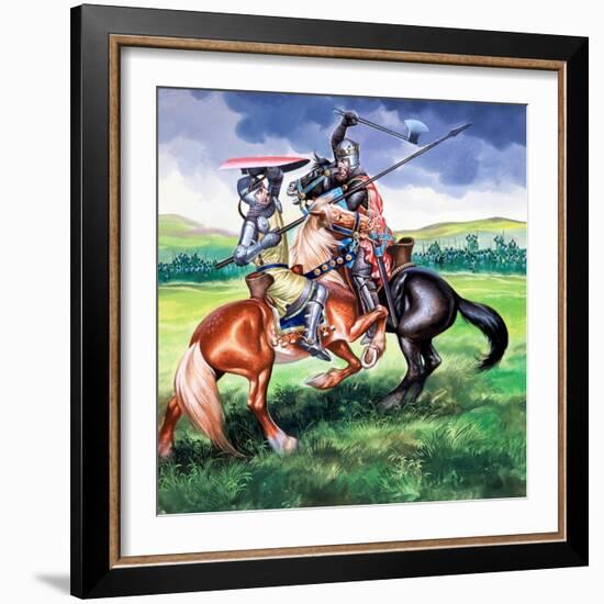 Robert Bruce About to Kill Sir Henry De Bohum-Ron Embleton-Framed Giclee Print