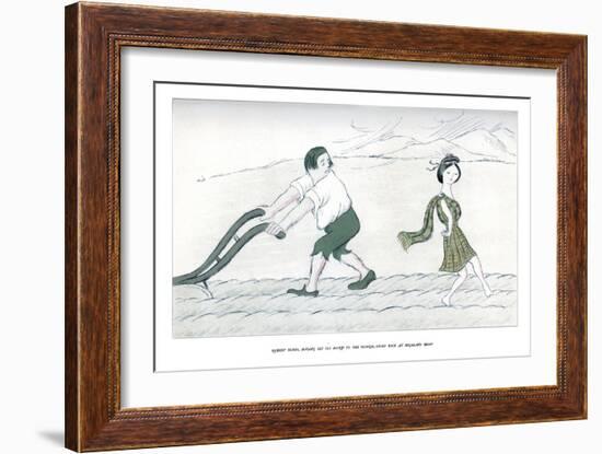 Robert Burns, Having Set His Hand to the Plough, Looks Back at Highland Mary, 1904-Max Beerbohm-Framed Giclee Print