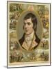 Robert Burns Scottish National Poet Portrait Surrounded by His Creations-null-Mounted Photographic Print