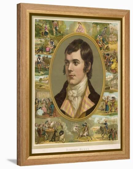 Robert Burns Scottish National Poet Portrait Surrounded by His Creations-null-Framed Premier Image Canvas